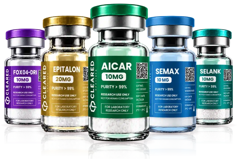 Cleared Peptides research vials